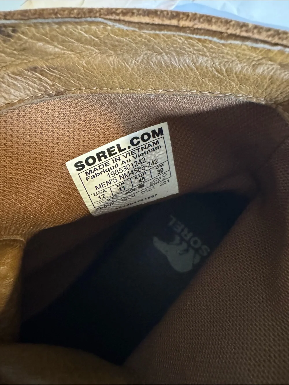 Sorel Kezar Tall Waterproof Men’s Size 12 Brown Leather Boots NM4585-242